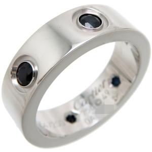 C DE CARTIER カルティエ C2リング #52 12号 K18WG ブラックラッカー