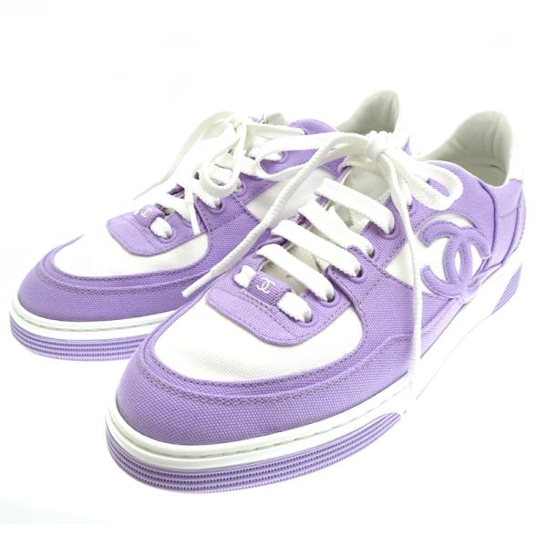 ［銀座店］CHANEL シャネル スニーカー ＃37 約24.0cm G45352 スニーカー コッ...