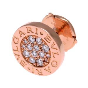 ［銀座店］BVLGARI ブルガリ ※片方のみ ブルガリ・ブルガリ パヴェ ダイヤモンド ピアス 750ピンクゴールド DH87112