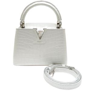 ［銀座店］LOUIS VUITTON LV ルイ・ヴィトン エキゾチック レザー カプシーヌ ミニ ハンドバッグ クロコダイル ホワイト DH87840