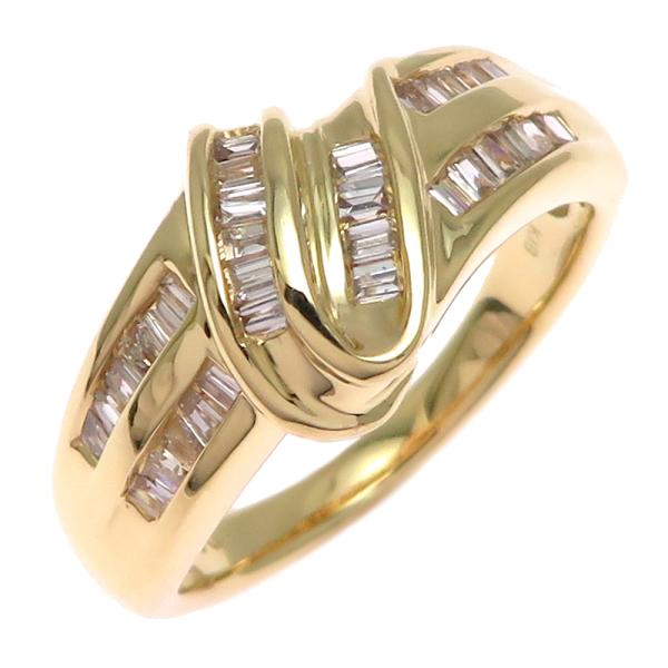 ［飯能本店］Non Brand ノンブランド 0.50ct ダイヤモンド リング・指輪 K18イエロ...