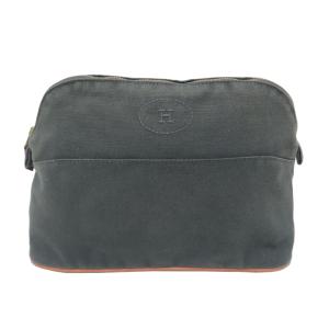 ［飯能本店］HERMES エルメス ボリードポーチ MM ポーチ コットンキャンバス グレー系 レディース・メンズ DH92237