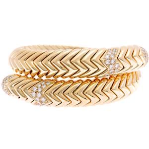 ［飯能本店］BVLGARI ブルガリ スピガ ダイヤモンド ブレスレット 750イエローゴールド レディース・メンズ DH93158