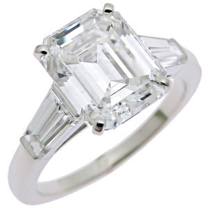 ［銀座店］CARTIER カルティエ 3.15ct エメラルドカット ダイヤモンド #52 H4164900 リング・指輪 Pt950プラチナ 12号 DH93461