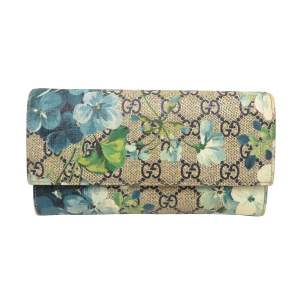 ［飯能本店］GUCCI グッチ コンチネンタルウォレット 404070 長財布 PVC ベージュ系 ...