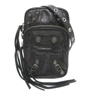 ［銀座店］BALENCIAGA バレンシアガ カゴール 742015 ショルダーバッグ レザー ブラック系 レディース DH94291