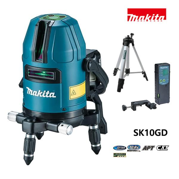 マキタ makita　充電式屋内・屋外兼用墨出し器　レーザー墨出し器　SK10GD　三脚(TK00L...