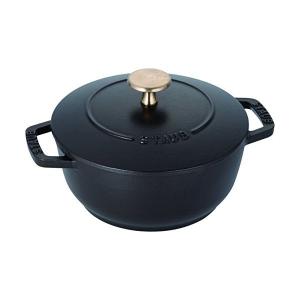 staub ストウブ ワナベ ブラック S 16cm 両手 ホーロー 鍋 IH対応 Wa-NABE 40501-000｜dshopone-y