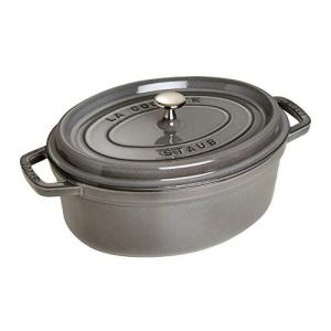 staub ストウブ 40500-236 グレー ホーロー鍋 23cm ガス/IH対応 ピコ・ココットオーバル｜dshopone