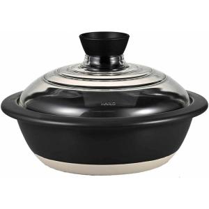 HARIO（ハリオ） フタがガラスの土鍋9号 満水容量3000ml 耐熱陶器