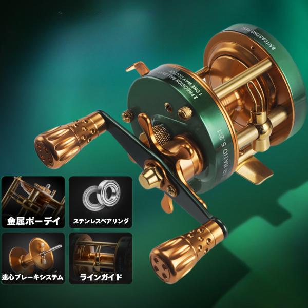 【送料無料】ベイトリール ビッグベイトリール リール 両軸リール 釣り ビッグベイトリール 右ハンド...