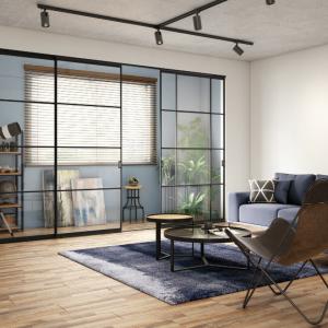 間仕切 プレイス スウィング 引戸格納+引戸出入り 下レール:フラットガイドレール・ノンレール 単色フレーム パネル:洋風障子デザイン パターンオーダー