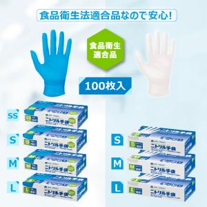 ニトリル手袋 100枚 ニトリルゴム手袋 青 ...の詳細画像5