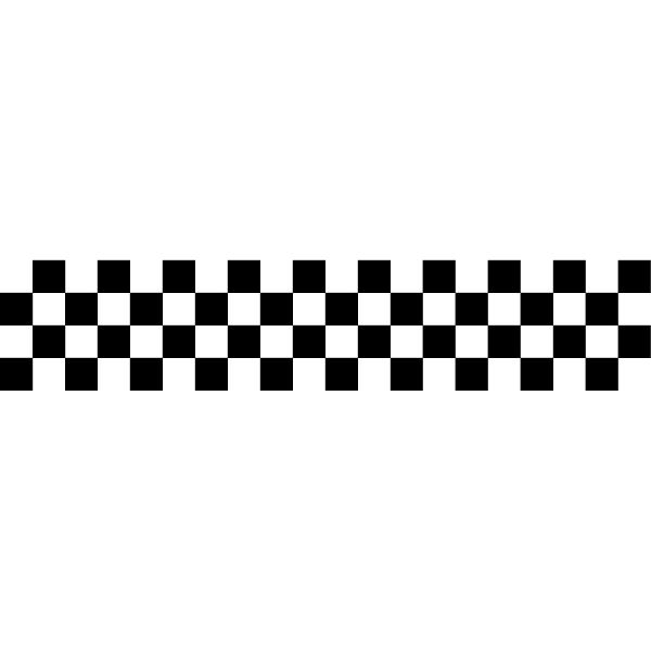 チェッカー柄 カッティングステッカー 5cmx25cm チェッカーフラッグ風