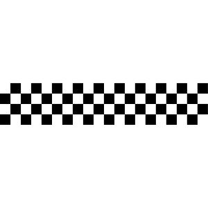 （処分品）チェッカー柄 カッティングステッカー 5cmx25cm チェッカーフラッグ風