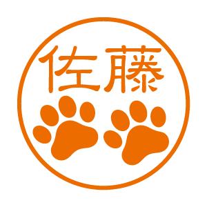 肉球Cブラザーネーム印 印影サイズ約10mm 認印 浸透印 はんこ かわいい スタンプ