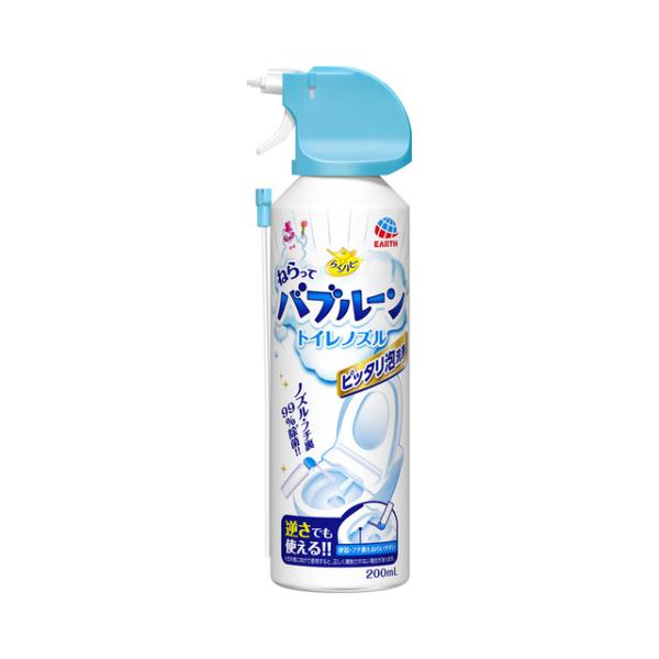 アース製薬 らくハピ ねらってバブルーン トイレノズル 200ml ウォシュレット 除菌 泡 簡単 ...