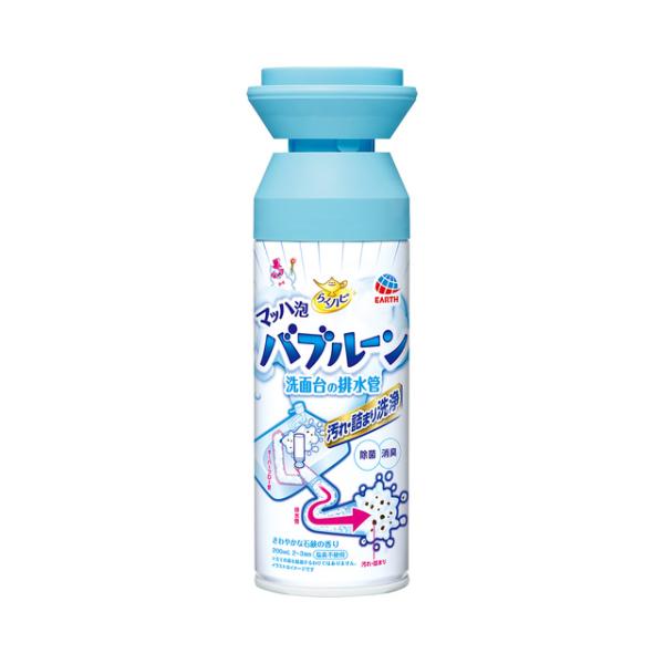 アース製薬 らくハピ マッハ泡 バブルーン 洗面台の排水管 石鹸の香り 200ml 排水管 掃除 洗...