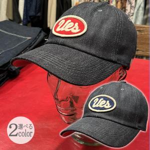 UES ウエス デニムキャップ UES ネイビー/レッド ワッペン 82DC｜dstock-net