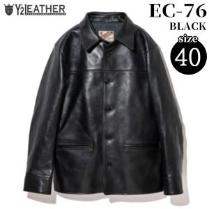 Y'2 LEATHER ECO HORSE 30'S CAR COAT 色：BLACK サイズ：40 Y2レザー ワイツーレザー 革ジャン EC-76｜dstock-net