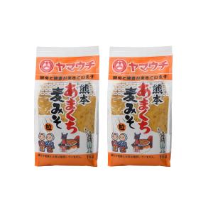 [山内本店] 味噌 熊本 あまくち 麦みそ 1000g×2個セット /九州 熊本県 菊池 菊陽 老舗 醸造元 醤油 しょう油