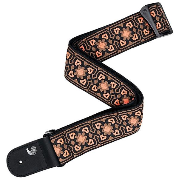 D'Addario Eco Comfort Strap Jacquard Woven Brown/O...
