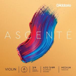 D'Addario Ascente Violin String A312 3/4M ダダリオ バイオリン弦 アセンテ 3/4スケール ミディアムテンション バラ弦 A線｜dt-g-s