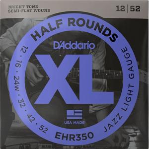 D'Addario EHR350 Half Rounds 3弦ワウンド 012-052 ダダリオ ハーフラウンド エレキギター弦
