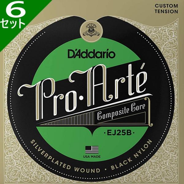 6セット D&apos;Addario EJ25B Pro Arte Black Nylon Composit...