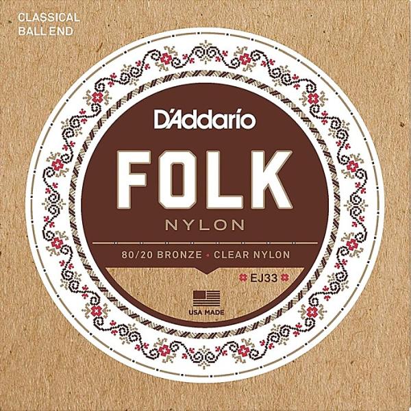 D'Addario EJ33 Folk Nylon 80/20 Bronze Clear Nylon...