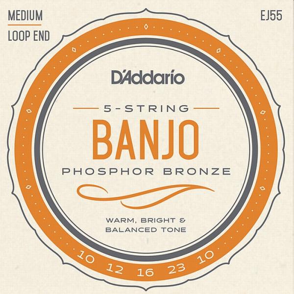 D&apos;Addario EJ55 5-string Banjo Medium 010-023 Phosp...