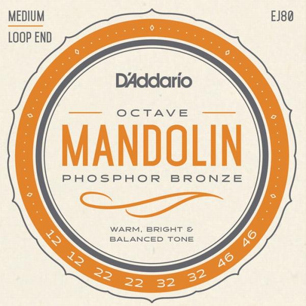 D'Addario EJ80 Octave Mandolin Medium 012-046 Phos...