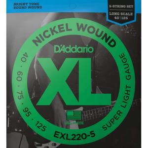 5弦用 D'Addario EXL220-5 Nickel Wound 040-125 Long Scale ダダリオ ベース弦｜dt-g-s