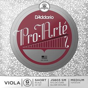 D'Addario Pro Arte Viola Strings J5803 SM ダダリオ ヴィオラ弦 ショートスケール ミディアムテンション バラ弦 G線｜dt-g-s