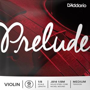 D'Addario Prelude Violin String J814 1/8M ダダリオ バイオリン弦 プレリュード 1/8スケール ミディアムテンション バラ弦 G線｜dt-g-s