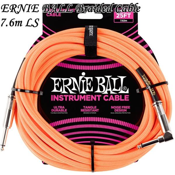 Ernie Ball #6067 Braided Instrument Cable Neon Ora...