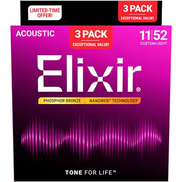 【3セットボーナスパック】Elixir Nanoweb #16027 Custom Light 01...