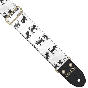 Live Line Fabric Strap LS2400CCB ライブライン ギターストラップ 50mm幅 キャット/ホワイト｜dt-g-s