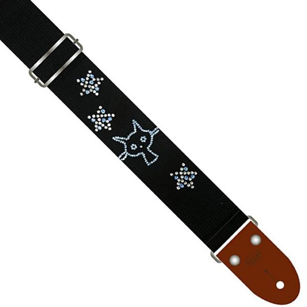 Live Line Rhinestone Strap LS48BK-4 ライブライン ギターストラッ...