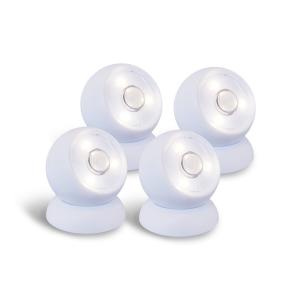 バイオニックライト 4個セット 人感センサー 光センサー 照明 防犯ライト LED 粘着式 コンパクト 明るい 暗い 夜間照明 工事不要 マグネット式