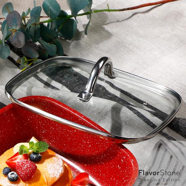 フレーバーストーン ダイヤモンドエディション 専用ガラス蓋  　　　正規品 フライパン 鍋 スクエア...