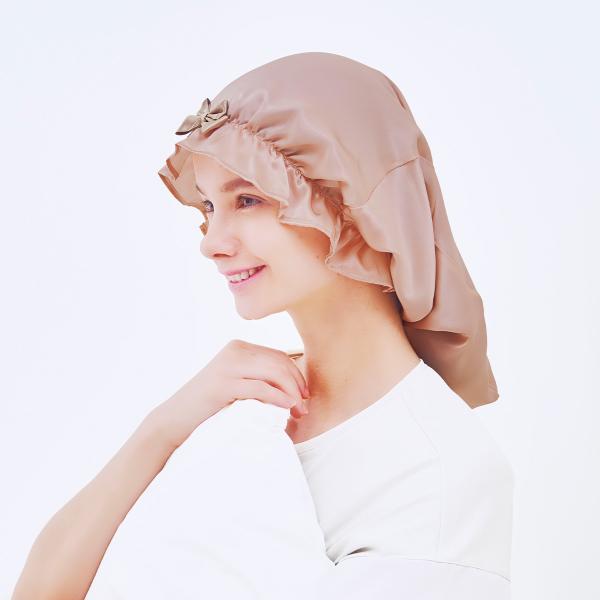 シルクシャイニーナイトキャップ ロング    レディース 髪 ナイトキャップ  シルク100％ ヘア...