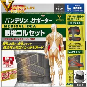 ネコポス送料無料 コーワ バンテリンサポーター 腰椎コルセット 1枚 ブラック L サポーター