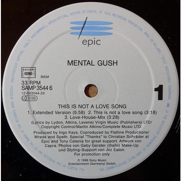 米12" Mental Gush This Is Not A Love Song SAMP35446...