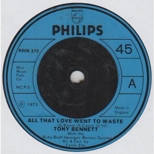 英7” Tony Bennett, Ruby Braff / Geo All That Love W...