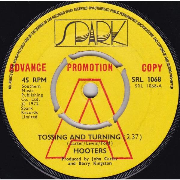 英7" Hooters Tossing And Turning SRL1068PROMO Spark...