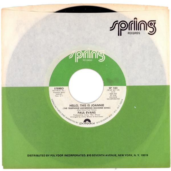 米7" Paul Evans Hello, This Is Joannie (The Telepho...
