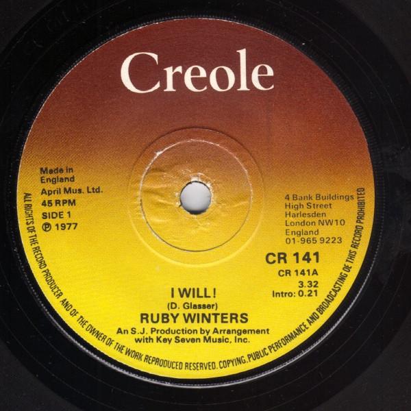 英7” Ruby Winters I Will! CR141 Creole Records /000...