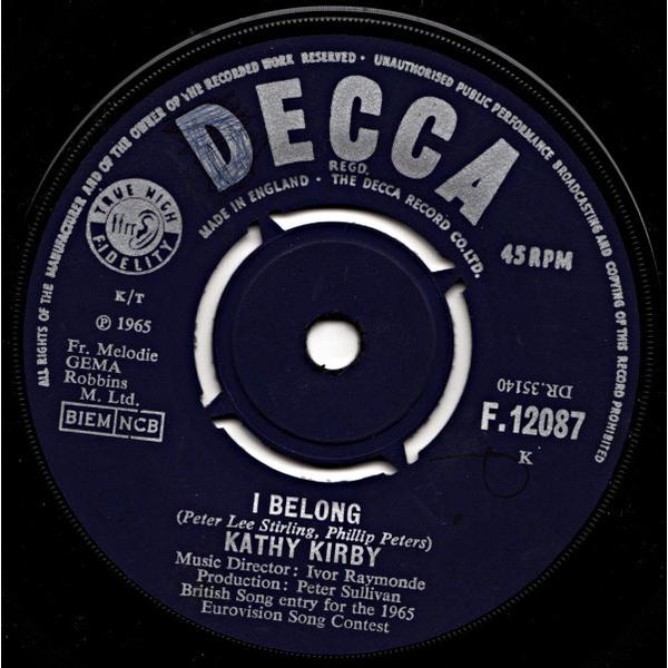 英7" Kathy Kirby I Belong F12087 Decca /00080