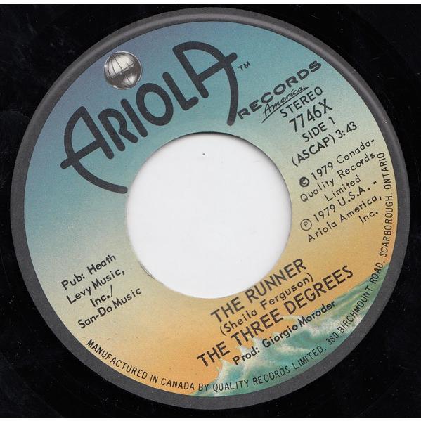 加7” Three Degrees The Runner 7746 Ariola Records A...